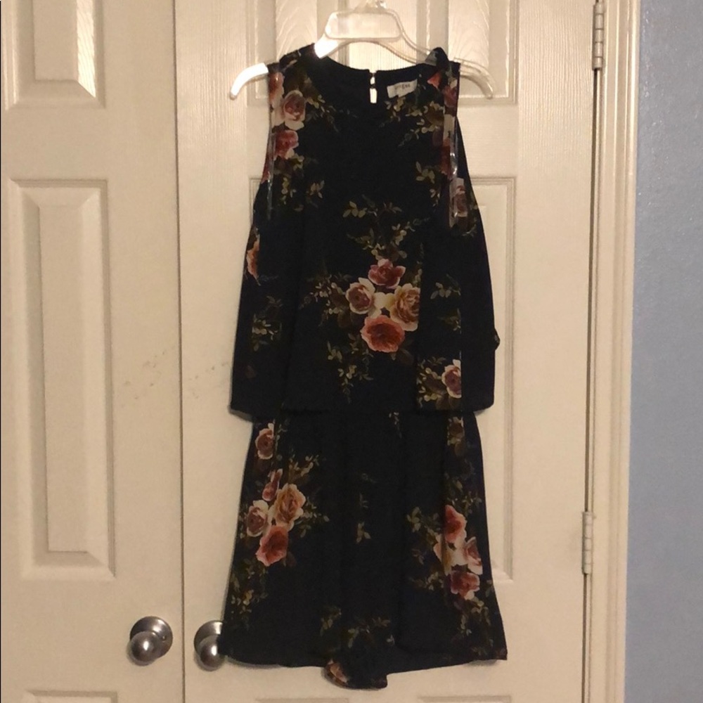 Navy floral romper